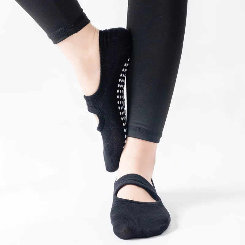 Cross-Strap Yoga Grip Socks