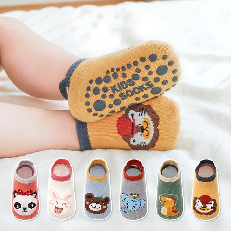 Baby Cartoon Grip Socks (6-Pack)