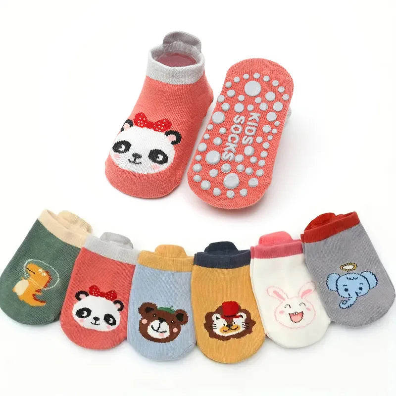 Baby Cartoon Grip Socks (6-Pack)