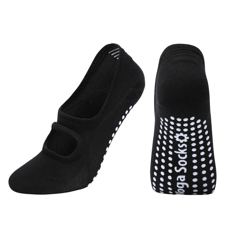 Cross-Strap Yoga Grip Socks