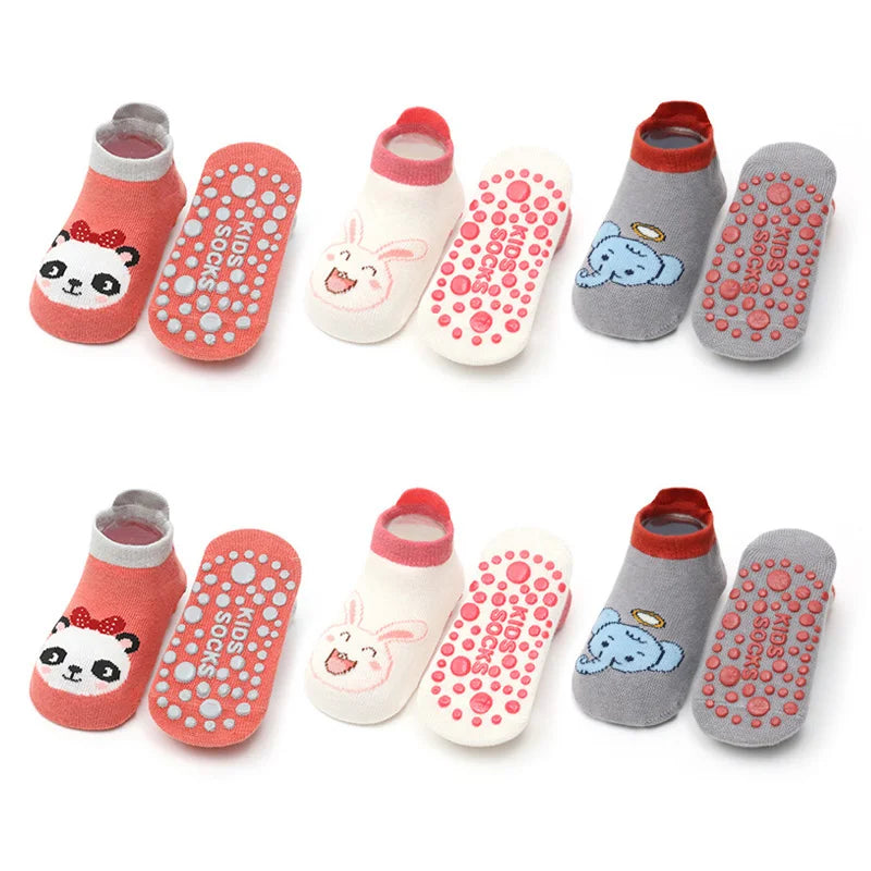 Baby Cartoon Grip Socks (6-Pack)