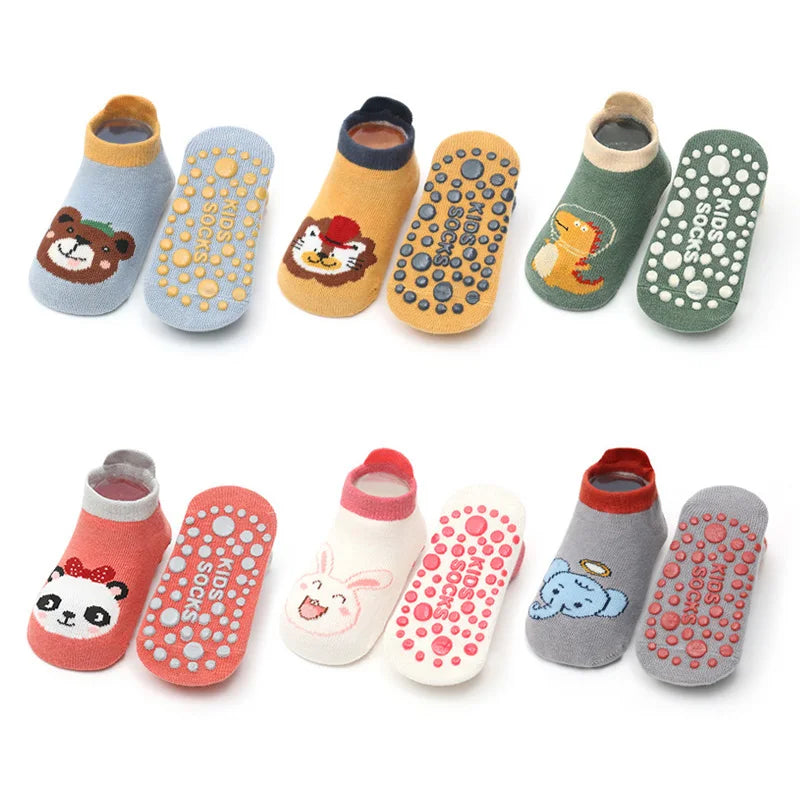 Baby Cartoon Grip Socks (6-Pack)